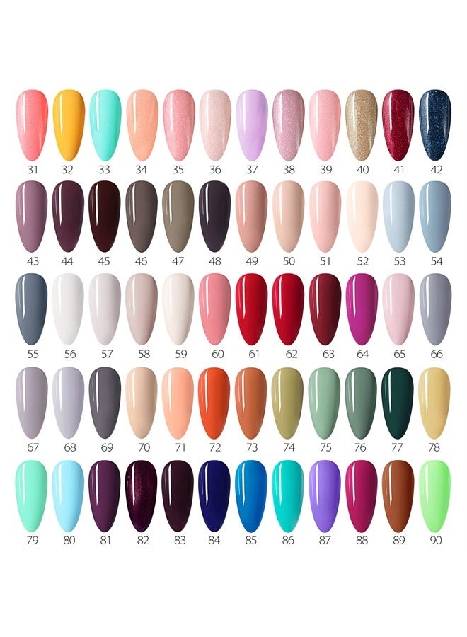 V VENALISA VENALISA VIP2 Set 60 Colors 7.5ml Gel Nail Polish Kit with Base Top Matt Coat,Soak Off UV LED Nail Gel Polish with Colors Card Nail Art Starter Manicure Salon - Image 3
