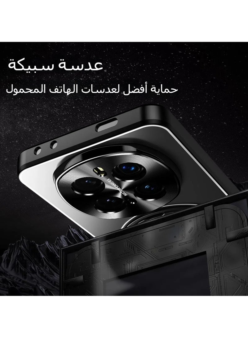 general Case Compatible with Honor Magic 7 Pro Metal Matte Case Compatible with Mag-Safe  Camera Lens Protection Shockproof Slim Phone Case Cover with 360 Rotatable Ring Stand - Image 3