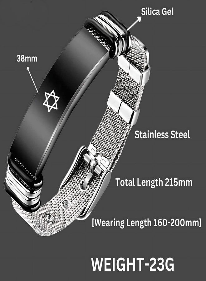 M Men Style Devid Star Bracelets for Mens Women Genuine Bracelet Wristband Vintage Jewelry Friendship Couple Black SBr202569 - Image 2