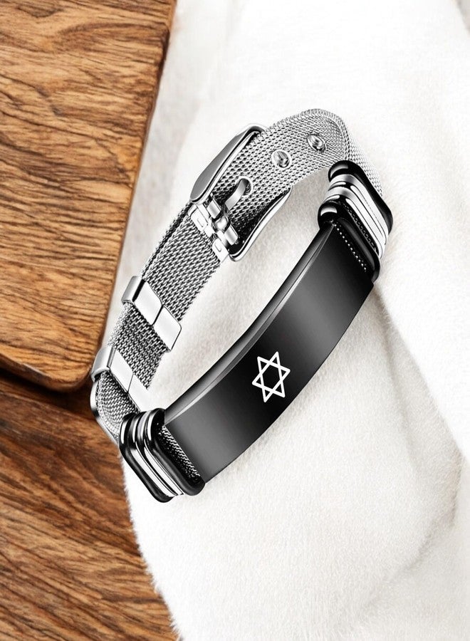 M Men Style Devid Star Bracelets for Mens Women Genuine Bracelet Wristband Vintage Jewelry Friendship Couple Black SBr202569 - Image 5