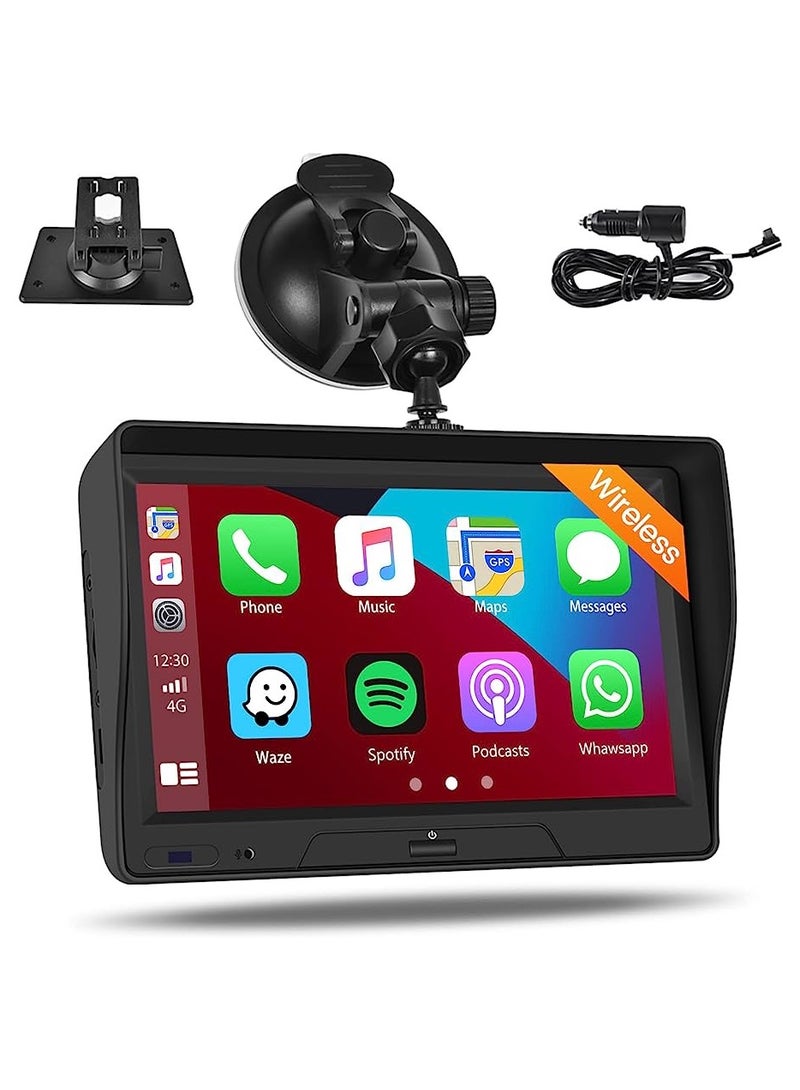 Wireless Apple Carplay  Android Auto for Car Stereo, Portable 7 Inch Apple Car Play Touch Screen Sync GPS Navigation Audio Car Radio Receiver for Car, Bluetooth, Siri, Multimedia Player, FM - Image 2