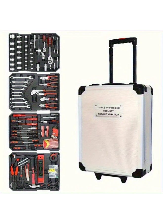 Generic Hi-Spec 124pcs Mechanics Hand Tool Kit Set with Wrenches, Sockets, Pliers, Screwdrivers - Chrome Vanadium Steel Construction for Auto Repair & Home Maintenance  - Image 4