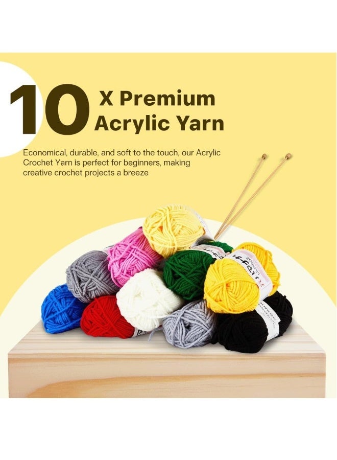 Crochet Kit for Beginners Adults and Kids, Crochet Starter Kit 64 Pcs, Beginner Kraft Set for Gift, Crocheting Supplies, Crochet Set with Yarn and Hook Set - Image 2