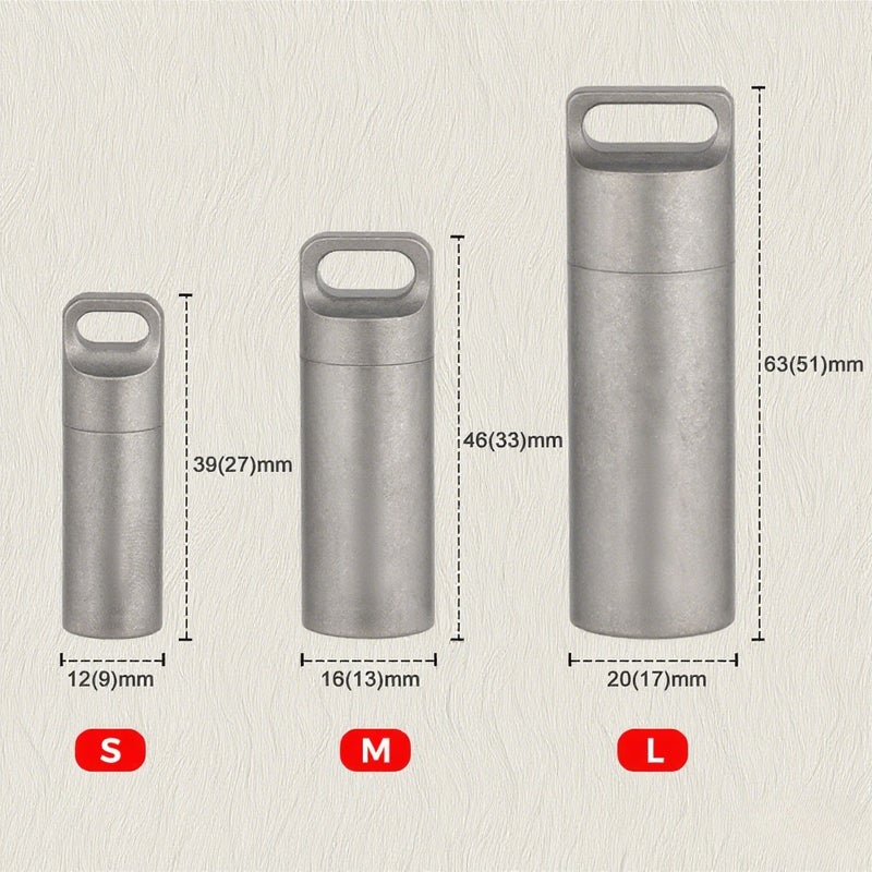 Portable Pill Case: Ti Material Lightweight Corrosion-resistant - Watertight Screw Cap O Ring Seal Mini Size Pill Case for Outdoor Travel Camping Hiking Fishing Boating - Image 5