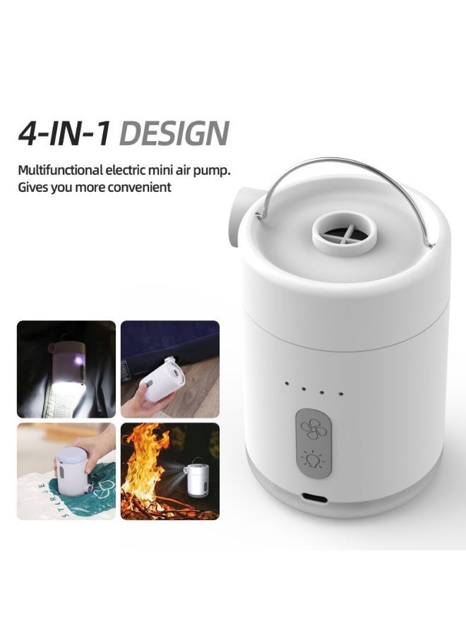 Portable Mini Electric Air Pump – 3-in-1 Outdoor Inflatable Pump with Built-in Light, 5 Nozzles & Rechargeable Lithium Battery for Camping, Mattresses & Pool Floats - Image 2