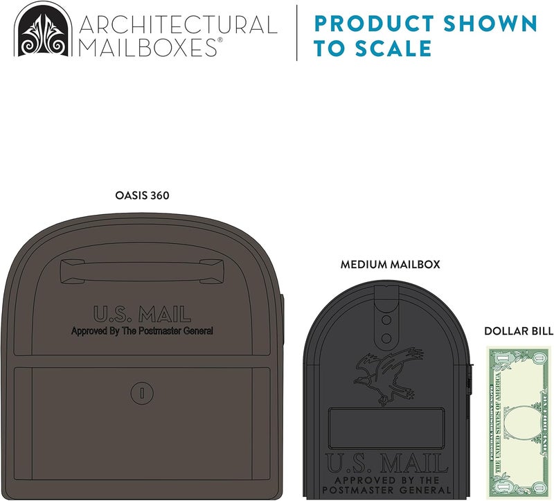 ARCHITECTURAL MAILBOXES 6300RZ Oasis 360 Locking Parcel Mailbox with 2-Access Doors, X-Large, Rubbed Bronze - Image 4