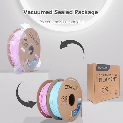 3DHoJor PLA Pro (Plus) Filament 1.75mm, 3D Printer Filament, Cardboard Spool 3D Printing Filament, Dimensional Accuracy +/- 0.03 mm-2 Pack Lilac+Baby Blue - Image 5