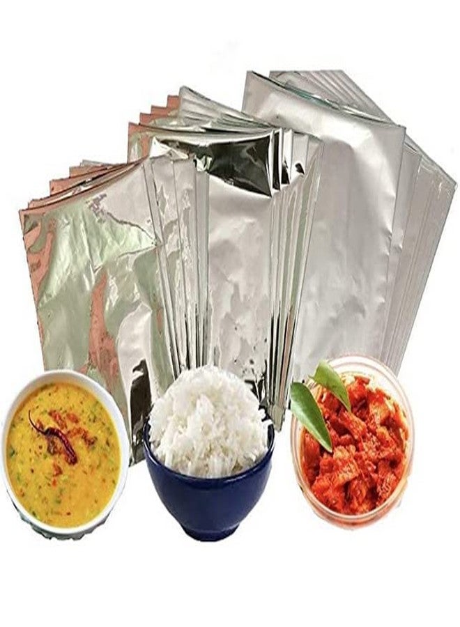 100 Pcs of Maharaja Aluminium Silver foil Pouches for Food Tea Coffee Packaging. Packing Pouches Storage Bags for Multipurpose use (10 x 12)