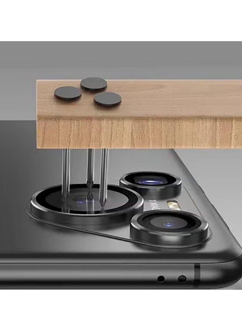 Camera Lens Protector for huawei pura 80 , [1 Step Installation Tray] Tempered Glass Screen Protector Metal Individual Camera Cover Accessories Case Friendly (Gold)  - Image 4