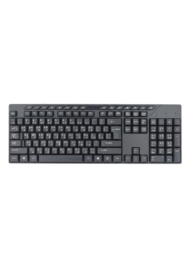 Wired Keyboard K519 USB Multimedia Keyboard , Full Size Ergonomic Design with Adjustable Tilt Legs and Whisper Quiet Keys for Comfortable Typing - Image 1