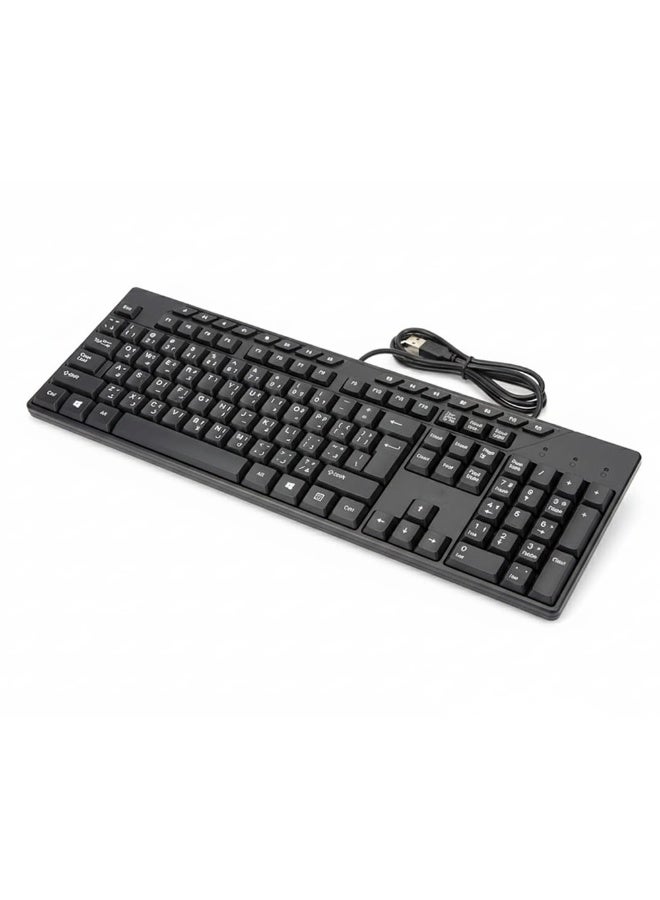Wired Keyboard K519 USB Multimedia Keyboard , Full Size Ergonomic Design with Adjustable Tilt Legs and Whisper Quiet Keys for Comfortable Typing - Image 4