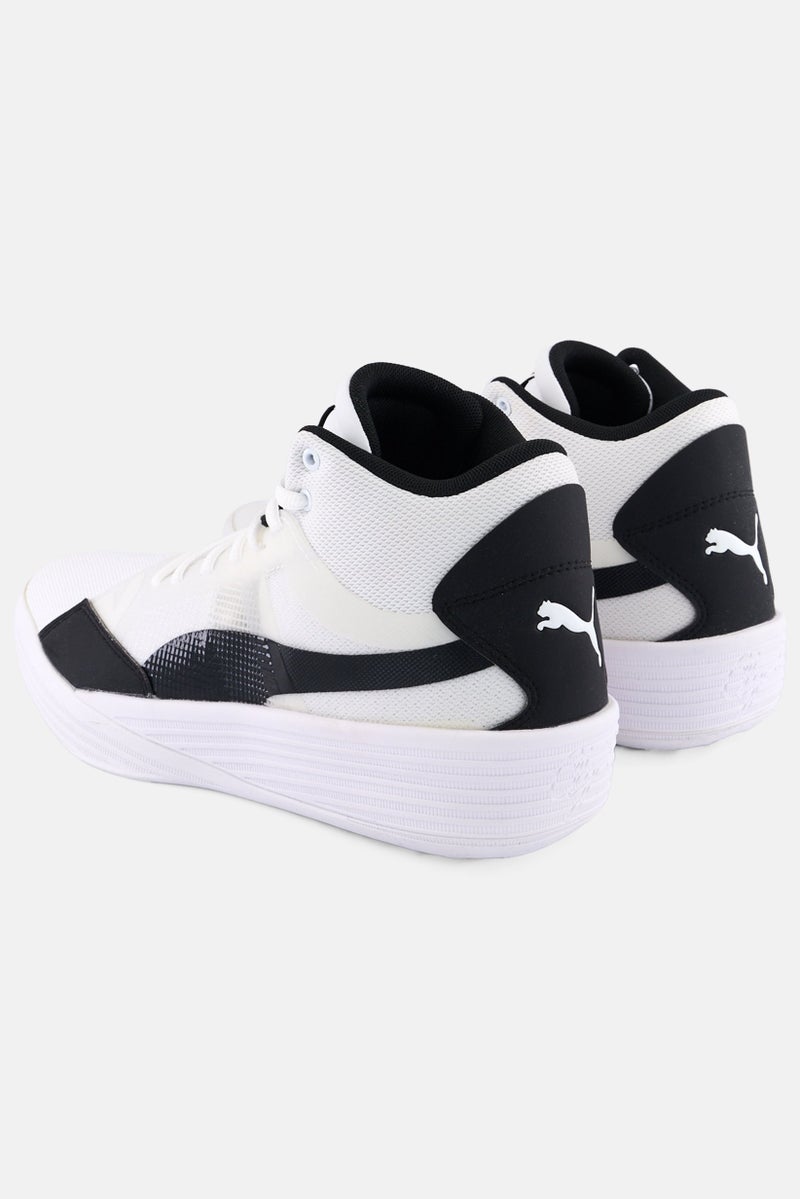 PUMA Men Clyde All -Pro Team Mid Basketball Shoes, White - Image 2