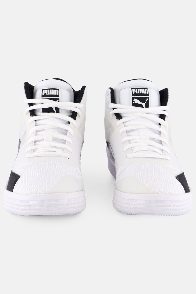 PUMA Men Clyde All -Pro Team Mid Basketball Shoes, White - Image 3