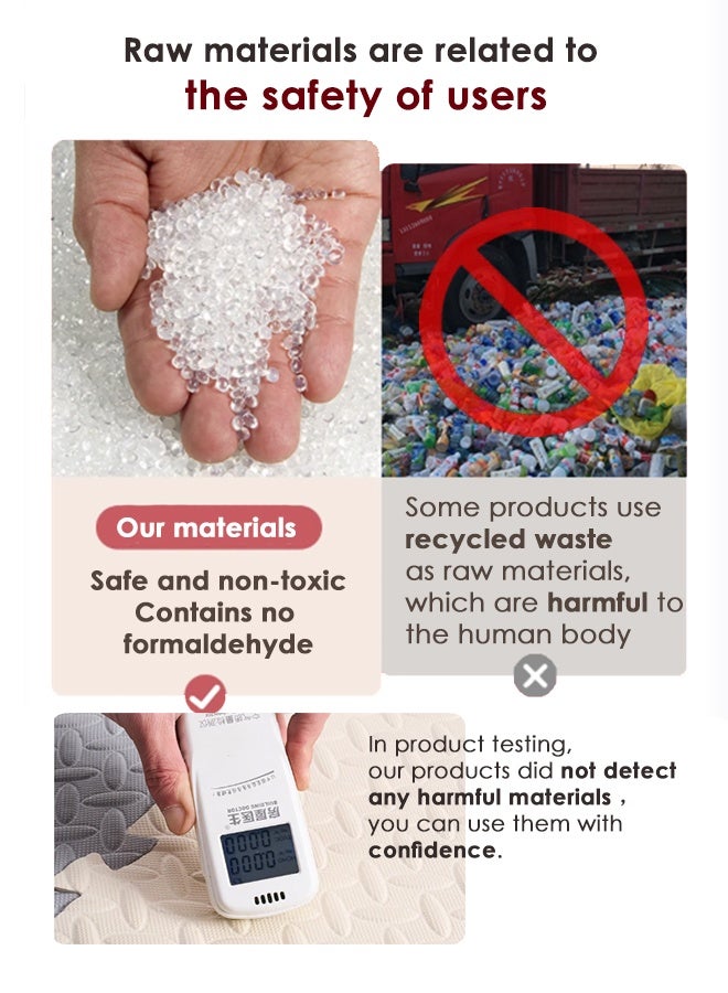 6/12/18 قطعة سجادة لعب متشابكة من الإسفنج المنفوش للأطفال، سجادة لعب ألغاز أرضية للأطفال، مجموعة سجادة إسفنجية متشابكة من القطيفة الناعمة مع حواف، بلاط فردي قابل للغسل 360 جرام من إسفنج EVA عالي الكثافة، سجادات أرضية للعب من بلاط واحد قابلة للغسل لغرفة الأطفال واليوجا والأرضيات المنزلية ولعب الأطفال الزحف (وردي، 30*30*1 سم) - Image 5