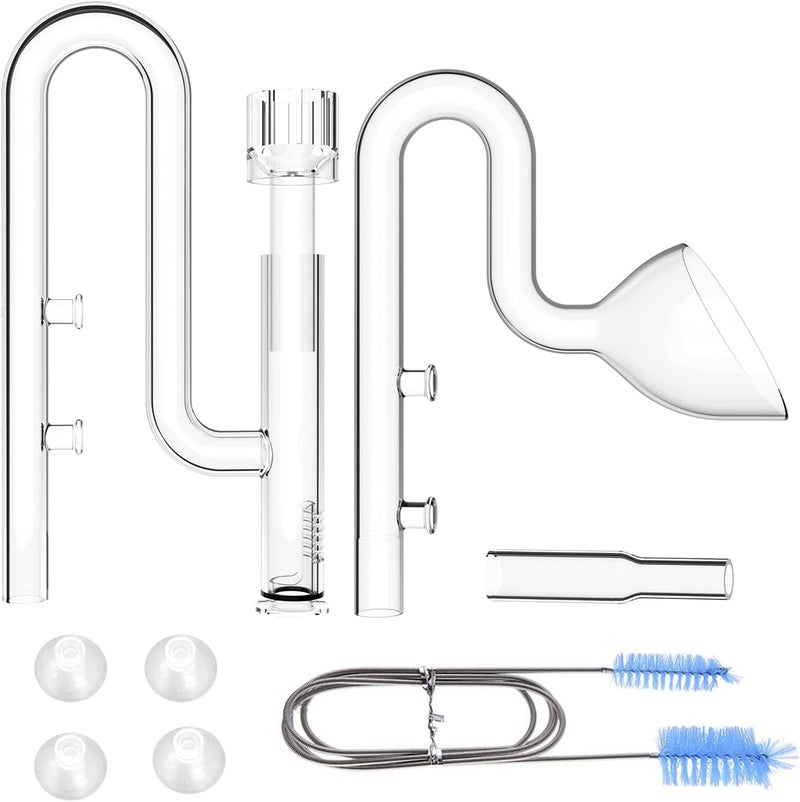 Fzone Aquarium Glass Mini Skimmer Lily Inflow and Outflow Sets for Mini Nano Tanks Filter Pipes(for 1/2inch Tubing) - Image 1