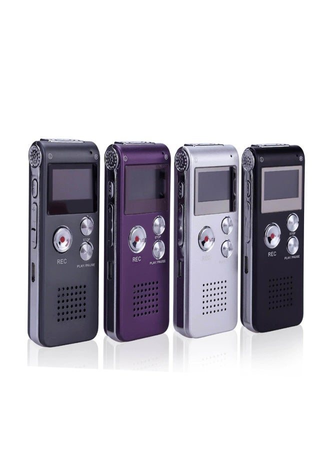 مسجل صوت رقمي 8G/16G، تسجيل ذكي، مشغل MP3، مسجل وظيفة خارجية، التجارة الإلكترونية، اللون: فضي، السعة: 8 جيجابايت - Image 2