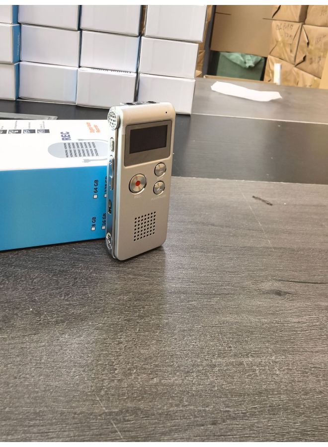 مسجل صوت رقمي 8G/16G، تسجيل ذكي، مشغل MP3، مسجل وظيفة خارجية، التجارة الإلكترونية، اللون: فضي، السعة: 8 جيجابايت - Image 1