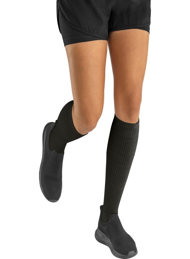JOBST ACTIVA Athletic 8-15 mmHg Compression Socks for Travel and Sports, Designed for Women and Men, Knee High, Closed Toe, Black, Medium - Image 1