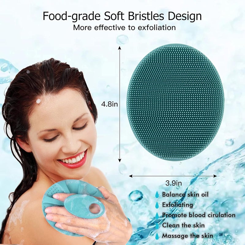 Innerneed Soft Silicone Body Cleansing Brush Shower Scrubber, with PP Shower Brush for Cellulite Treatment, Lymphatic Drainage and Blood Circulation Improvement - Image 5