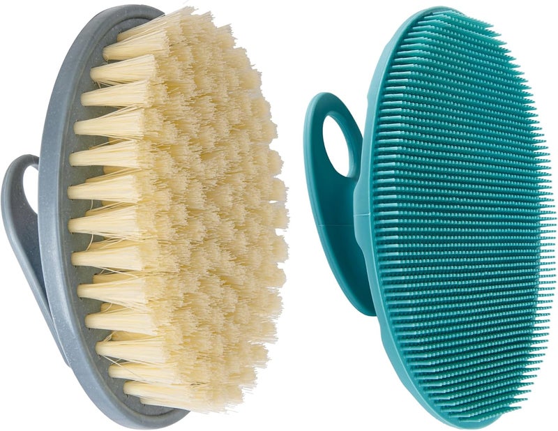 Innerneed Soft Silicone Body Cleansing Brush Shower Scrubber, with PP Shower Brush for Cellulite Treatment, Lymphatic Drainage and Blood Circulation Improvement - Image 1
