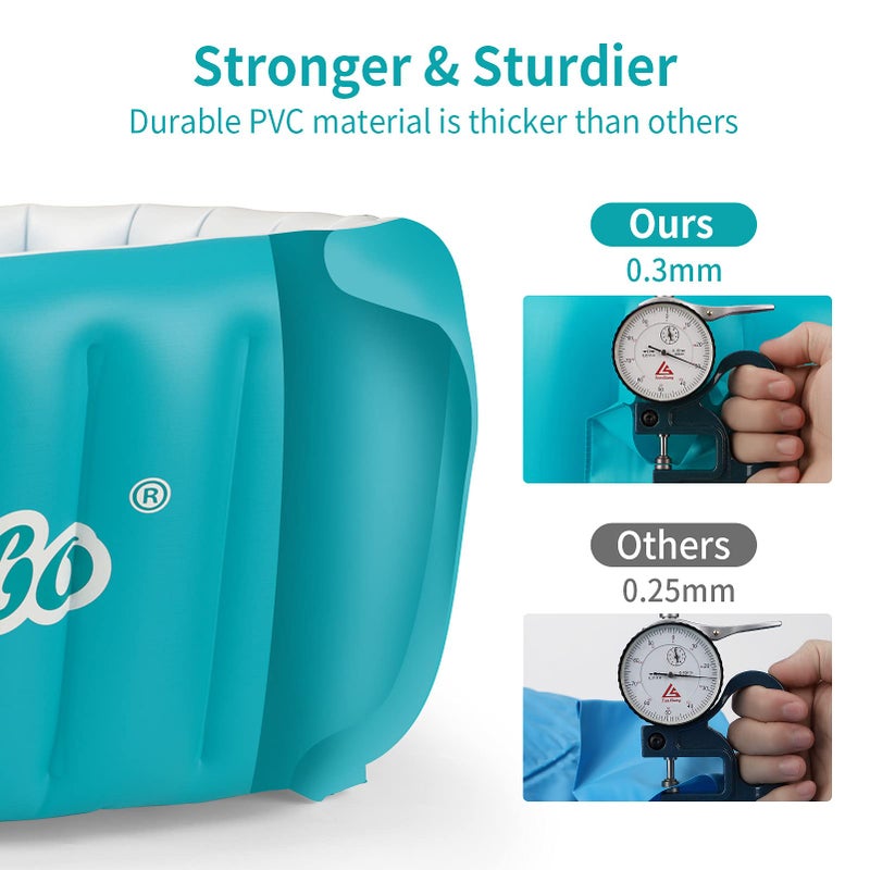 Swimbobo Inflatable Baby Bath Tub Portable Foldable Travel Mini Swimming Pool Helps Infants to Toddler Tub (Blue) - Image 2