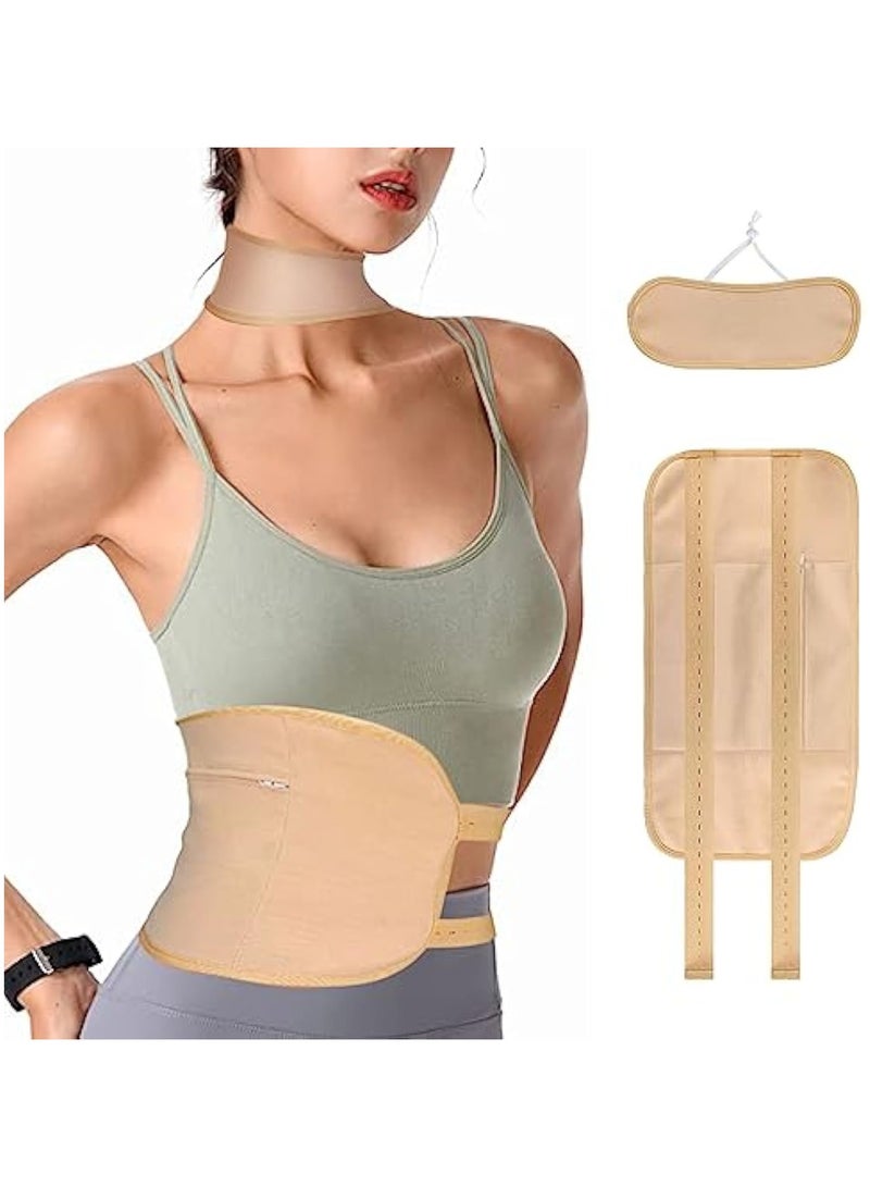 عربست 2 عبوة من لفائف زيت الخروع القابلة لإعادة الاستخدام - لفائف الخصر والرقبة القابلة للتعديل للتخلص من سموم الكبد ودعم الغدة الدرقية وتخفيف الالتهابات (خاكي، الزيت غير متضمن) - Image 1