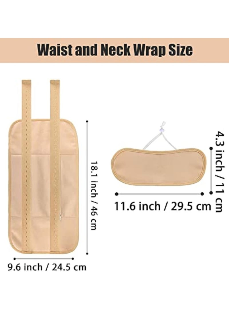 عربست 2 عبوة من لفائف زيت الخروع القابلة لإعادة الاستخدام - لفائف الخصر والرقبة القابلة للتعديل للتخلص من سموم الكبد ودعم الغدة الدرقية وتخفيف الالتهابات (خاكي، الزيت غير متضمن) - Image 2