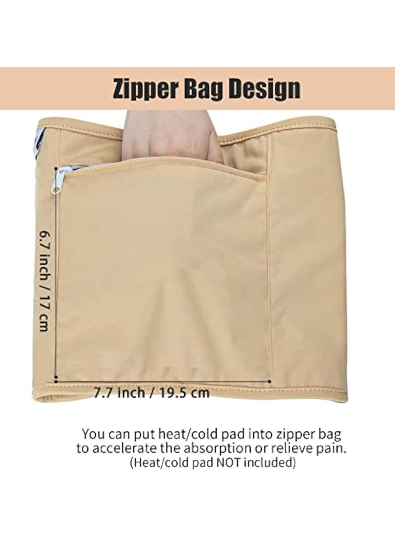 عربست 2 عبوة من لفائف زيت الخروع القابلة لإعادة الاستخدام - لفائف الخصر والرقبة القابلة للتعديل للتخلص من سموم الكبد ودعم الغدة الدرقية وتخفيف الالتهابات (خاكي، الزيت غير متضمن) - Image 3