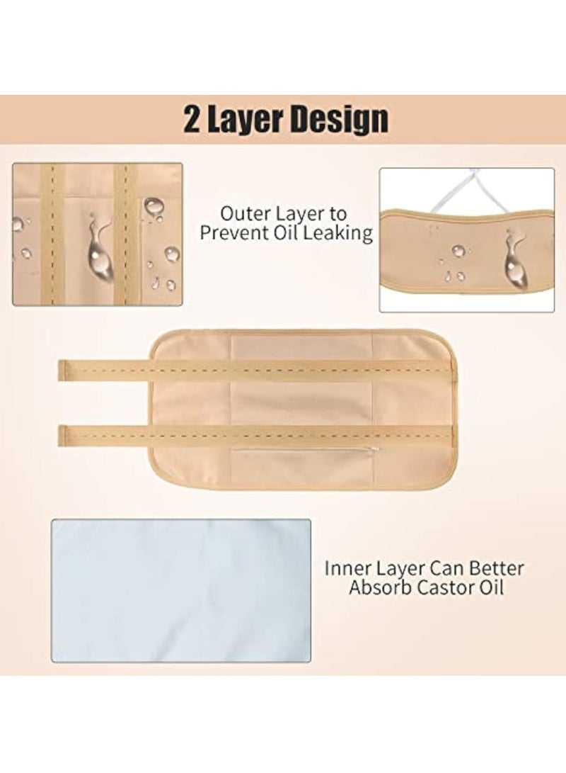 عربست 2 عبوة من لفائف زيت الخروع القابلة لإعادة الاستخدام - لفائف الخصر والرقبة القابلة للتعديل للتخلص من سموم الكبد ودعم الغدة الدرقية وتخفيف الالتهابات (خاكي، الزيت غير متضمن) - Image 4