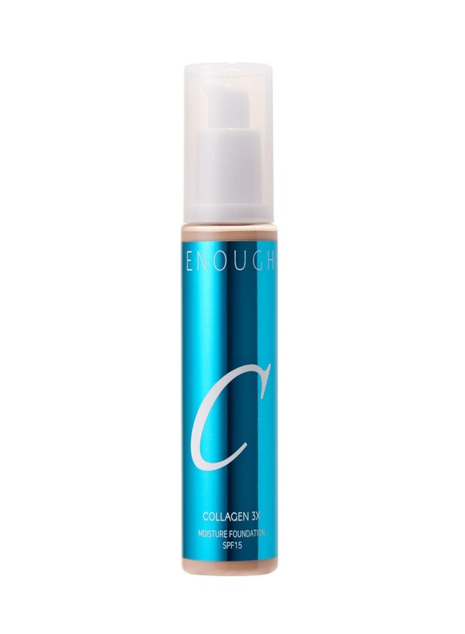 ENOUGH COLLAGEN 3X Moisture Foundation SPF 15, Korean Makeup Full Coverage Tinted Moisturizer, Skin Care Face Sunscreen for Women (#13C Rose Beige, 3.38 fl oz / 100ml) - Image 1