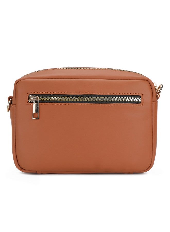 K London حقيبة ك لندن تان لون للنساء مع حقيبة صغيرة - حقيبة جلدية مزيفة للسيدات - حقائب سفر للبنات مع حزام قابل للتعديل - حقيبة كتف أنيقة للنساء - Image 5