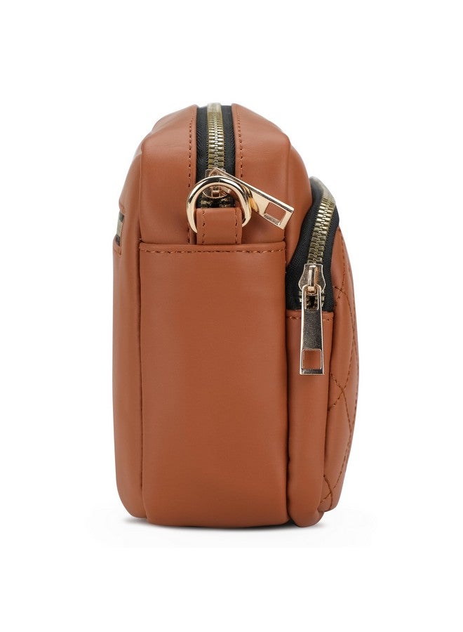 K London حقيبة ك لندن تان لون للنساء مع حقيبة صغيرة - حقيبة جلدية مزيفة للسيدات - حقائب سفر للبنات مع حزام قابل للتعديل - حقيبة كتف أنيقة للنساء - Image 4