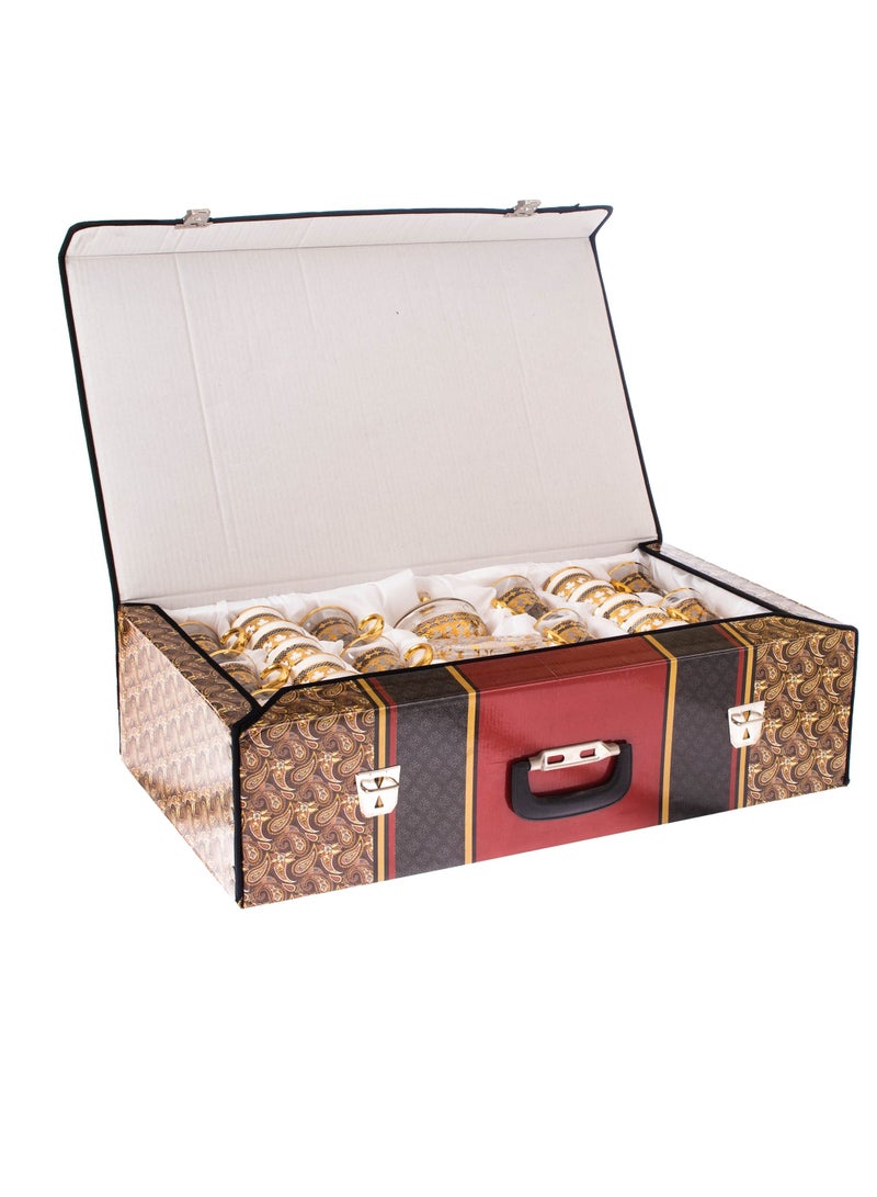 byblos Gold Crystal Tea And Coffee Set 50 Pieces Black And Gold Decoration - Image 4