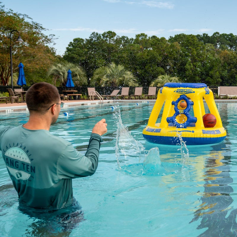 Wave Runner Inflatable Pool Basketball Hoop Set, Poolside Floating Basketball Game with Ball, Water Play and Trick Shots, GAINT Pool Toys and Floats for Swimming Pool Fun - Image 4
