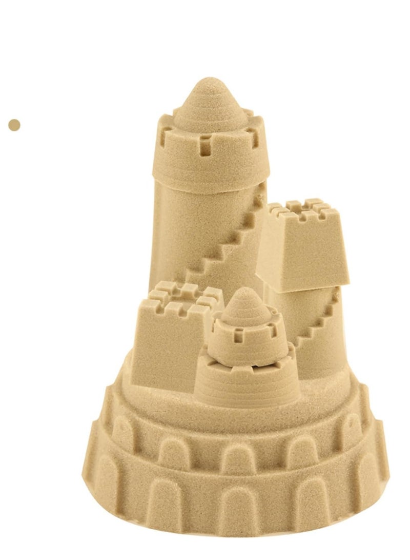 DMG TECH 1KG Play Sand, 6 Pcs Molds, Shape does not scatter, more delicate, does not stick to the hand, Kid's Non Toxic Soft Playsand, Moulding and Creating for Kids Indoors, Outdoors Activity (Sand) - Image 2