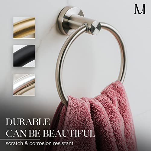 Marmolux Acc Brushed Towel Ring for Bathroom - Hand Towel Holder for Bathroom Wall - SUS304 Stainless Steel Bathroom Towel Rack Hardware Set. - Image 2