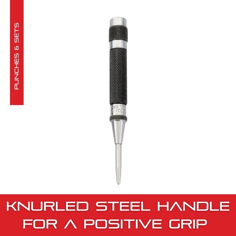 Starrett Automatic Center Punch with Hardened Steel Metal  100mm Length 11mm Punch Diameter Tapered Point  18AA - Image 5