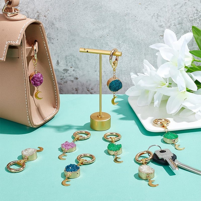All environment compatible NBEADS 8 Pcs Moon Gemstone Shoe Charms, 4 Colors Druzy Agate Pendant Shoe Charms Moon Shape Shoe Charms with Ring for Birthday Gift Christmas Ornaments Shoe Decor Elegant practical multi-option build Durability boost selected material Compact trendy practical build Balanced weight Trendy widespread design Precision processed material Multi-purpose Heat resistant design Famous in Saudi local markets Easy for adults & kids Strategic warehouse site Gulf climate tested upgraded quality Shock rubber edge Easy to carry Space saving Fresh stock in Elegant design Fault optimized construction Rare find Well-engineered versatile build Customers' first choice Match Saudi living habits Instant order available stock Repeated detach compatible build - Image 5