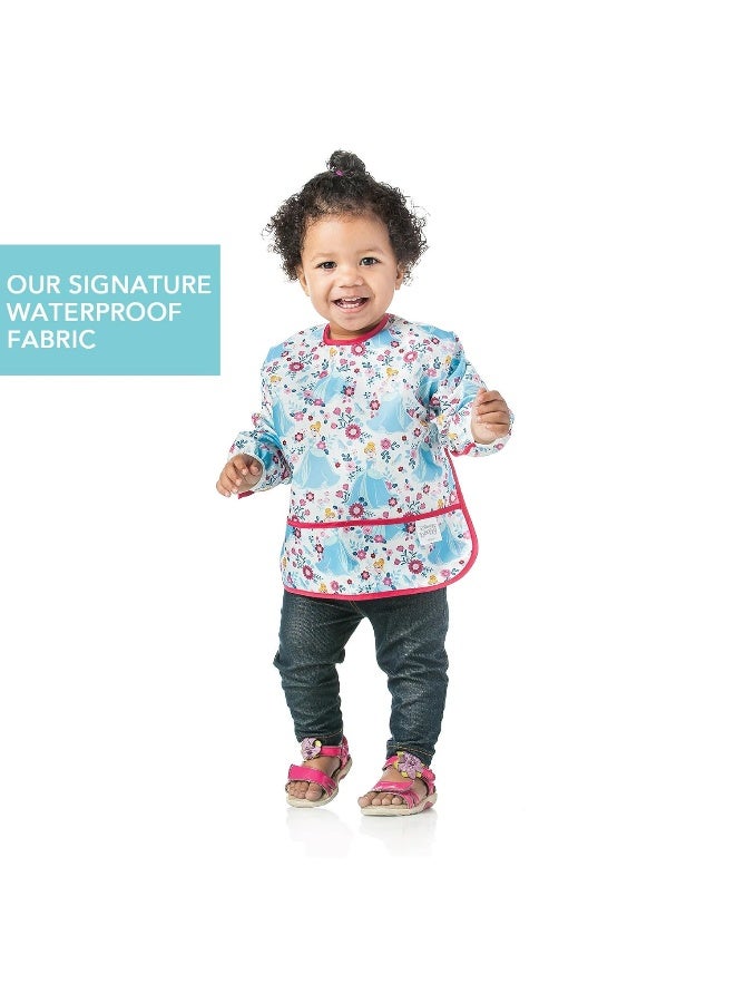 Bumkins Disney Bibs, Baby and Toddler Girls and Boys 6-24 Months, Long Sleeve, Essential Must Have for Eating, Feeding, Mess Saving Lightweight Waterproof Fabric Sleeved Smock, Cinderella - Image 3