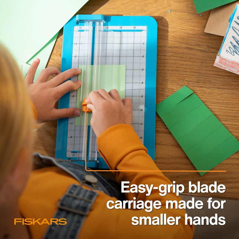 Fiskars Kids Junior Paper Trimmer â€“ Turquoise Safe and Easy Paper Cutter for Crafting and School Projects 7 x 11.5 Inches - Image 5