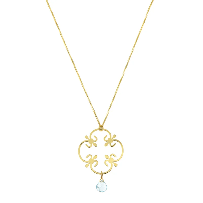 Guendalina Silver Necklace 2 Pcs Light Blue Topaz