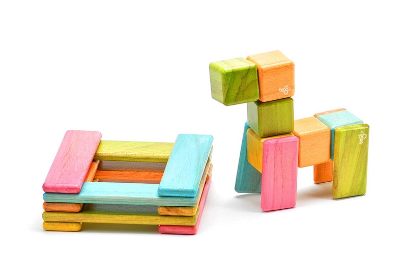 Tegu 26 Piece Tegu Discovery Magnetic Wooden Block Set,1-99 years old, Tints - Image 3