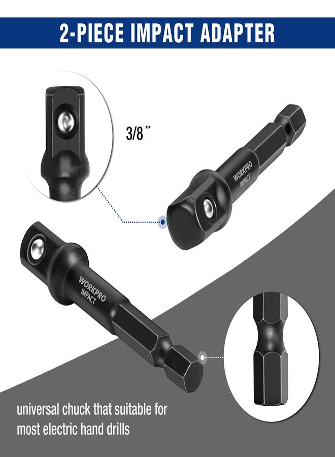 ووركبرو مجموعة أدوات إزالة البراغي والصواميل من WORKPRO، مكونة من 15 قطعة، أداة استخراج براغي بقطر 3/8 بوصة لإزالة البراغي والصواميل المقشرة والتالفة والمستديرة والصدئة - Image 5