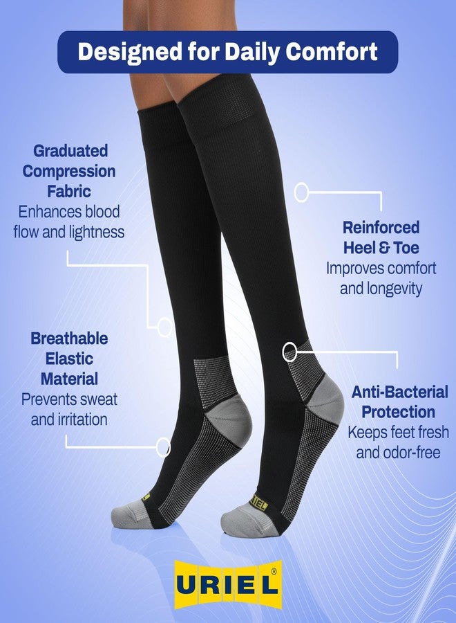 Uriel Compression Socks for Daily Walking, Travel, Standing, Graduated Compression Stockings for Men and Women, Breathable Support, Helps Reduce Swelling and Light Leg Comfort - Size Medium - Image 4
