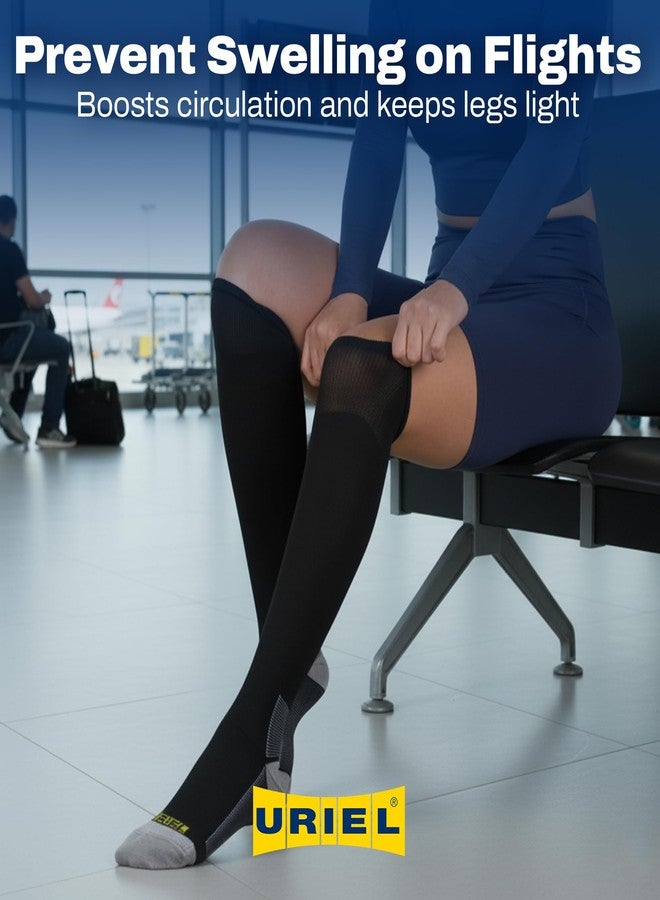 Uriel Compression Socks for Daily Walking, Travel, Standing, Graduated Compression Stockings for Men and Women, Breathable Support, Helps Reduce Swelling and Light Leg Comfort - Size Medium - Image 3