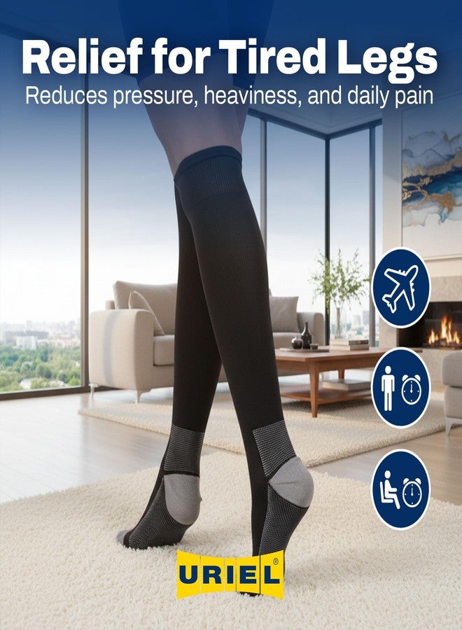 Uriel Compression Socks for Daily Walking, Travel, Standing, Graduated Compression Stockings for Men and Women, Breathable Support, Helps Reduce Swelling and Light Leg Comfort - Size Medium - Image 2