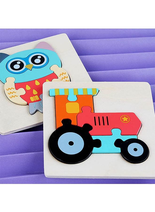 12 Pack Wooden Puzzles Toddler Toys for Kids 1-3 Years Old, Jigsaw Puzzles Learning Toys for Boys and Girls, Montessori Toys Color Shapes Early Learning Educational Gift