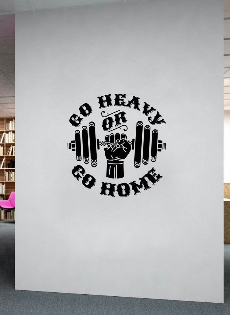 Spoil Your Wall Go Heavy or Go Home Gym Quote Wall Decal - Wall Arts Home Décor - Wall Sticker, 70x70 cm by Spoil Your Wall  - Image 2