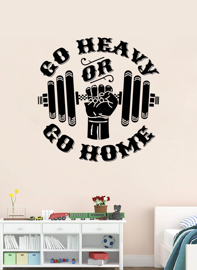 Spoil Your Wall Go Heavy or Go Home Gym Quote Wall Decal - Wall Arts Home Décor - Wall Sticker, 70x70 cm by Spoil Your Wall  - Image 1