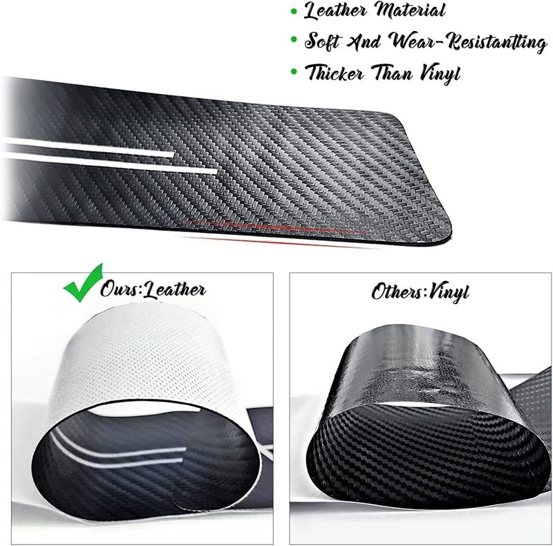 MULZI Car Door Sill Carbon Fiber Wrap PPF Film Anti Scratch Guard Protector Stickers Compatible for Scorpio, XUV 300/400/ 500/700/ 3XO/ 7XO, Bolero, Marazzo, KUV 100, Xylo, XES 9S, BE6, BE9 - Image 5
